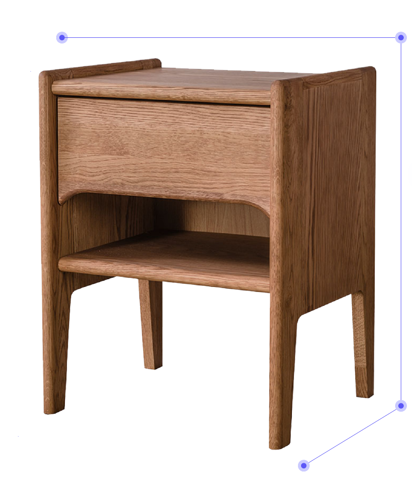 Mesa de noche con sus medidas correspondientes